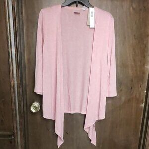 chico's women's pink tie front wrap cardi nwt